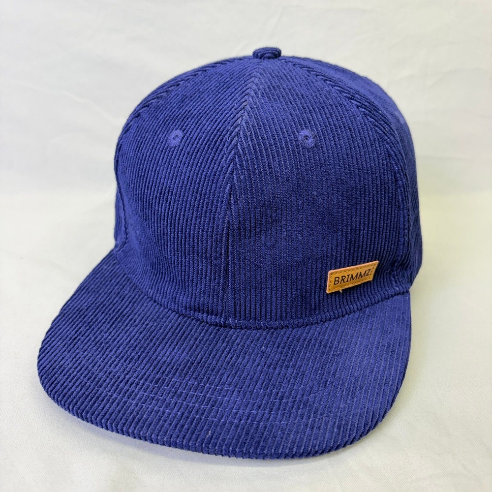 Brimmz Snapback Hat Corduroy Unisex Large Purple Flat Brim Adjustable Cap